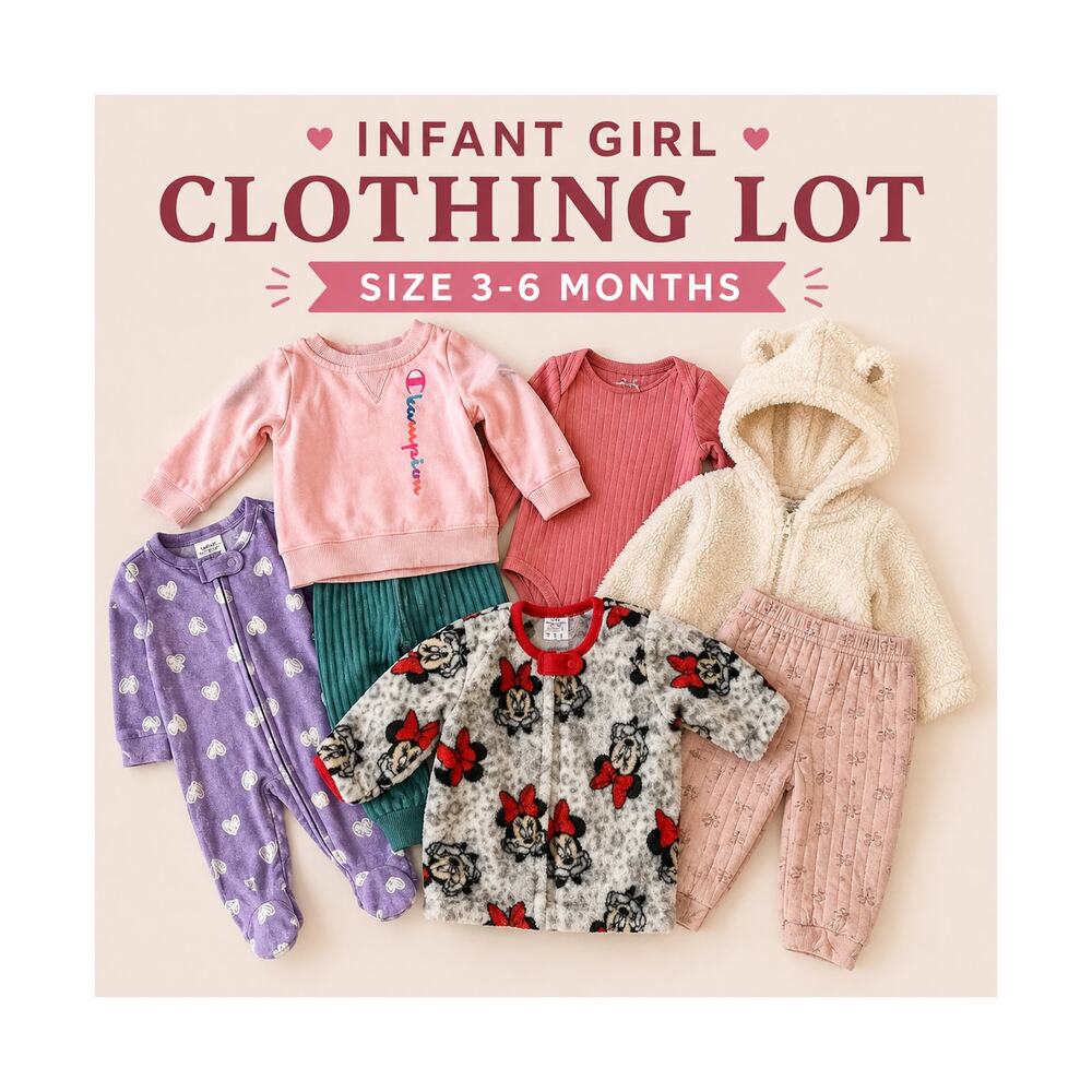 Infant Girl Clothing Lot 3-6 Months Baby Girl Clothes Outfit Bundle EUC 7 Pieces